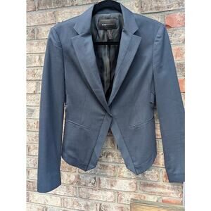 BCBG Maxazria Bowie Blazer Crop Jacket Single Button Tuxedo Gray Y2K Small S